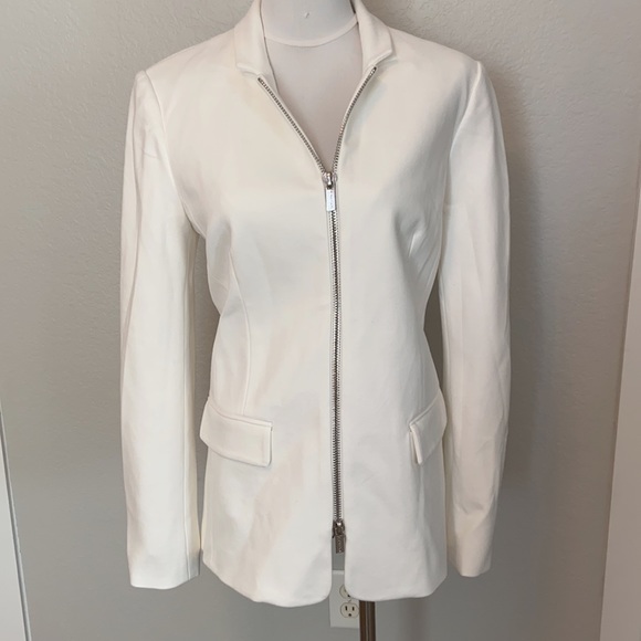 T Tahari Zip-Front Ivory Blazer NWT - Picture 4 of 9